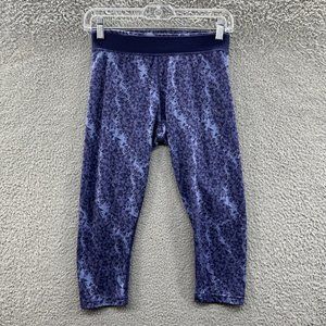 Puma Leggings Women's Small Purple Geometrical Print Capri Leggings